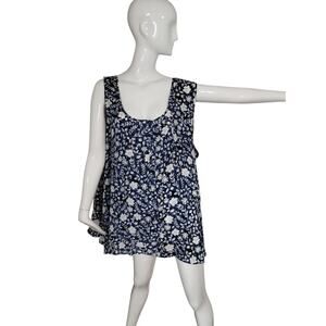 Women Within Size 4X Floral Flowy Boho Loose Colorful Beachy Resort Tank Top